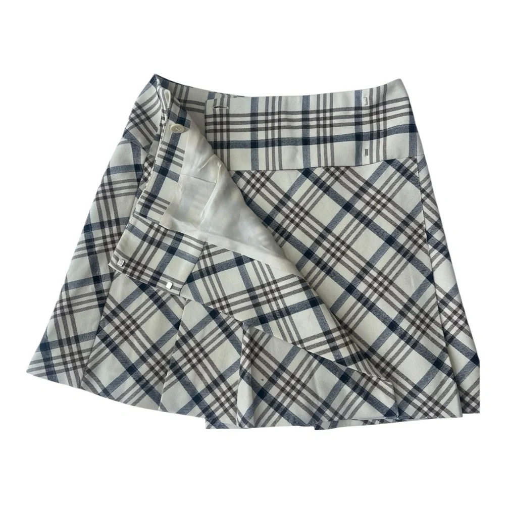 The Limited Black and White Cream Mini A-Line Pleated Skirt Size 2
